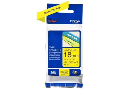 Brother TZE-641 is een duurzame Brother TZe-tape met zwart-op-geel opdruk, ideaal voor duidelijke en professionele labels. Met een breedte van