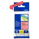 Brother TZE-441 is een TZe-labeltape van 1,8 cm breed en 8 m lang, met zwarte tekst op rode tape voor