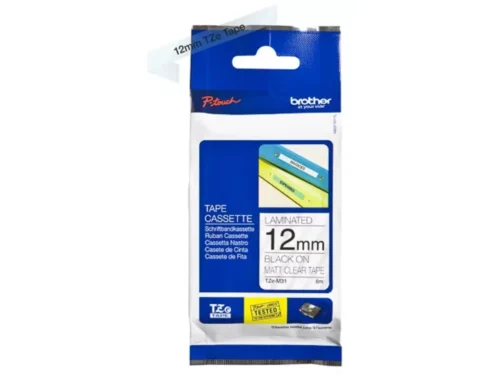 De Brother TZE-M31 is een TZe-labeltape van 1,2 cm breed en 8 m lang, met zwarte tekst op zilver voor