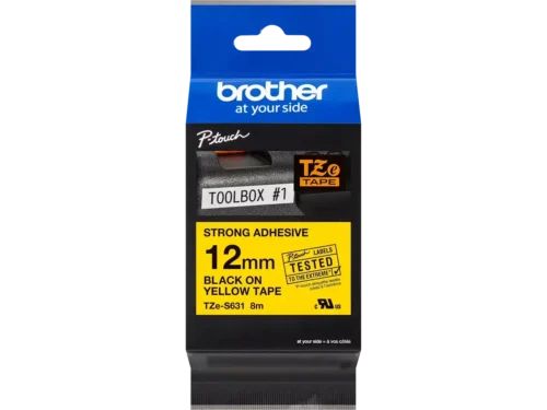 Brother TZE-S631 is een praktische TZ-tape van 1,2 cm breed en 8 m lang, geschikt voor een brede reeks Brother