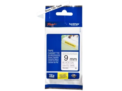 De Brother TZE-S221 tape is een betrouwbare 9 mm TZ-labeltape van 8 meter lang, geschikt voor een brede reeks Brother