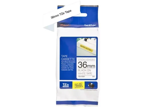 De Brother TZE-S261 is een duurzame TZ-tape van 40 mm breed en 8 meter lang, geschikt voor diverse Brother P-touch