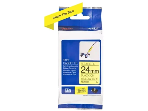 De Brother TZE-FX651 is een duurzame tape met zwart-op-geel afdruk, ideaal voor duidelijke en professionele labels. Met een breedte van