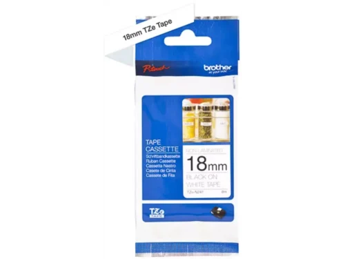 De Brother TZE-N241 is een duurzame TZ-tape van 1,8 cm breed en 8 m lang, geschikt voor een groot aantal