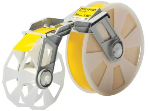 De Brother MC-PP3YE is een gele thermotransfer tape van 5 cm breed en 300 m lang, speciaal geschikt voor diverse