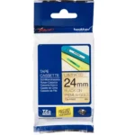 De Brother TZE-PR851 is een duurzame TZe-tape met zwarte tekst op goud, ideaal voor duidelijke en professionele labels. Met een