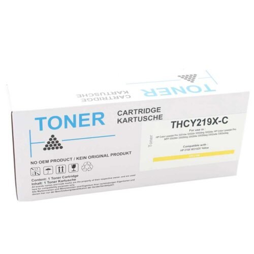 Dit alternatief voor de HP 219X high-capacity gele LaserJet-tonercartridge levert heldere gele afdrukken en een opbrengst tot 2500 pagina’s. Ideaal