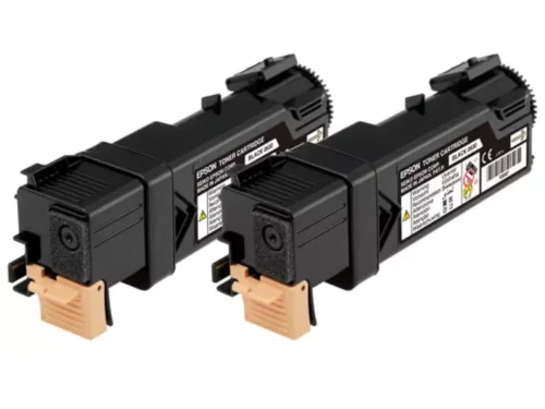 De Epson Double Toner Cartridge Pack Black 3kx2 levert betrouwbare, scherpe afdrukken met een hoge paginaopbrengst van 6000 pagina’s per