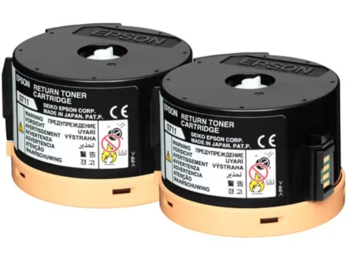 De Epson Double Return Toner Cartridge Pack levert met 2 zwarte toners een totale paginaopbrengst van 5000 pagina’s, ideaal voor