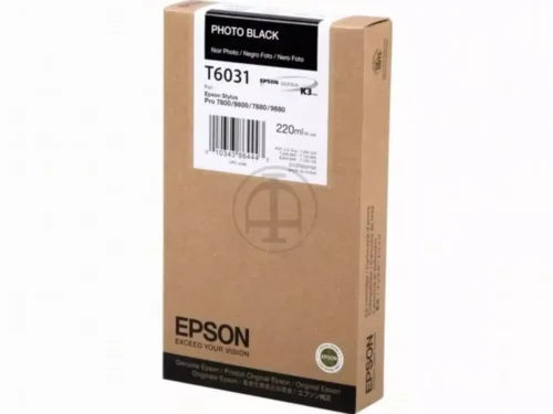 De Epson inktpatroon Photo Black T603100 220 ml levert diepe, strakke zwarttinten dankzij pigmentgebaseerde inkt. Deze enkele verpakking is geschikt