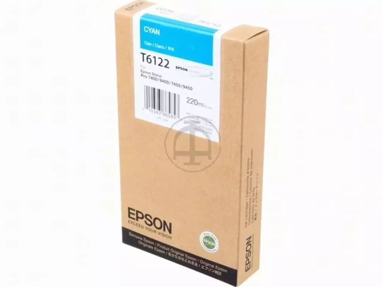 C13T612200 Epson T6122 ST Pro inkt cyaan HC 220 ml De Epson inktpatroon Cyan T612200 van 220 ml levert heldere cyaankleuren en is geschikt voor diverse Epson Stylus Pro-printers. Deze