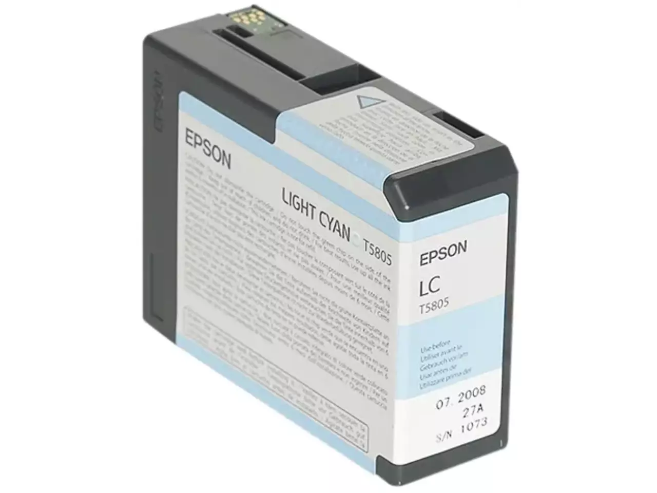 C13T580500 Epson T8505 ST Pro inkt lichtcyaan 80 ml De Epson inktpatroon Light Cyan T580500 levert heldere, nauwkeurige cyaantinten met pigmentinkt voor professionele afdrukresultaten. Deze enkelverpakking van 80 ml