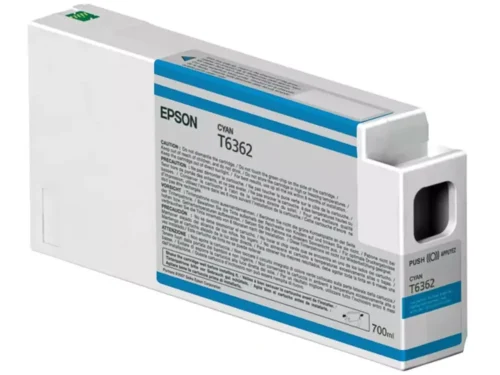 De Epson inktpatroon Cyan T636200 UltraChrome HDR 700 ml levert levendige cyaankleuren en is geschikt voor diverse Epson Stylus Pro-printers.