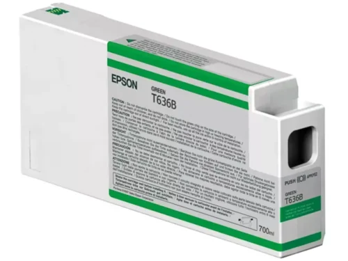 De Epson inktpatroon Green T636B00 UltraChrome HDR 700 ml levert heldere, duurzame groene afdrukken met pigmentinkt van hoge kwaliteit. Deze