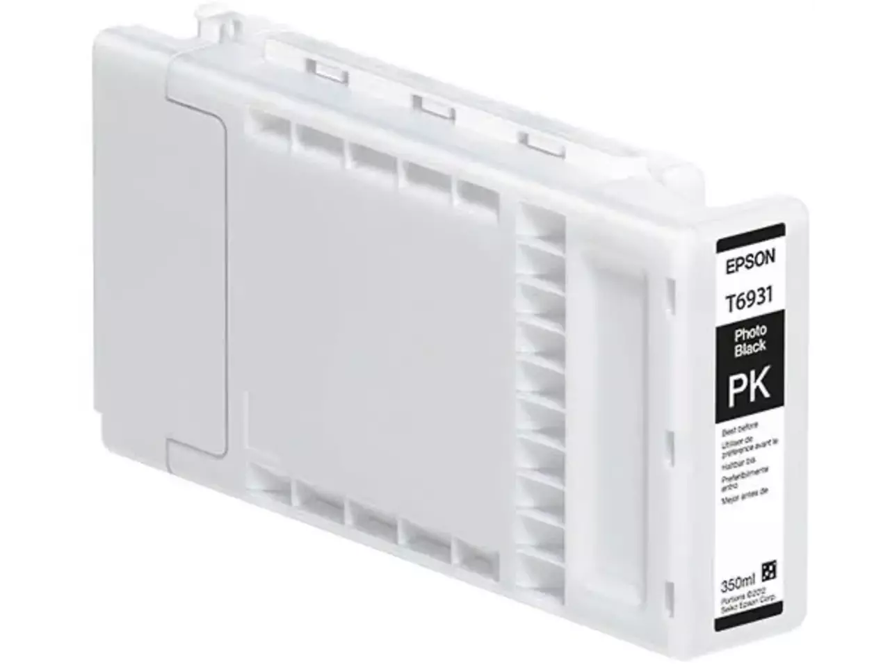 C13T693100 Epson T6931 SC inkt foto zwart 350ml Epson Singlepack UltraChrome XD Photo BlackT693100 (350 ml) is een pigmentgebaseerde zwarte inktcartridge die zorgt voor scherpe, professionele afdrukken. Deze