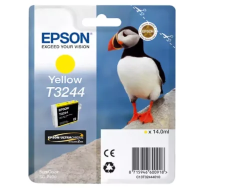 Epson T3244 Yellow is een originele gele pigmentinktcartridge met normaal rendement, geschikt voor de EPSON Ink-Jet SureColor SC-P400. Met een