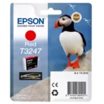 De Epson T3247 Red is een originele pigmentinktcartridge met normaal rendement voor de EPSON SureColor SC-P400, goed voor scherpe rode