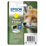 De Epson Fox T1284 gele inktcartridge met DURABrite Ultra pigmentinkt levert heldere afdrukken en gaat tot 260 pagina’s mee. Deze