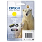 De Epson Polar bear 26 Ijsbeer Claria Premium gele inktcartridge levert heldere kleuren en betrouwbare printresultaten voor diverse Epson Expression