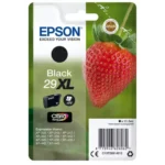 De Epson Strawberry Singlepack Black 29XL Claria Home Ink levert haarscherpe zwarte afdrukken met een hoge opbrengst tot 470 pagina’s.