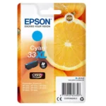 De Epson Orange 33XL cyaan inktcartridge levert scherpe, heldere kleuren en een hoge printopbrengst tot 650 pagina’s. Deze losse cartridge