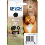 De Epson Squirrel 378 Eekhoorn Claria Photo HD zwarte inktcartridge levert scherpe, heldere afdrukken met pigmentinkt en een opbrengst tot