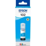 De Epson 102 EcoTank Cyan ink bottle is een originele cyaan inktfles voor Epson EcoTank-printers en zorgt voor heldere, betrouwbare