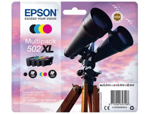 De Epson Multipack 4-colours 502XL Ink biedt scherpe afdrukken en een hoge opbrengst voor zowel documenten als foto’s. Deze betrouwbare