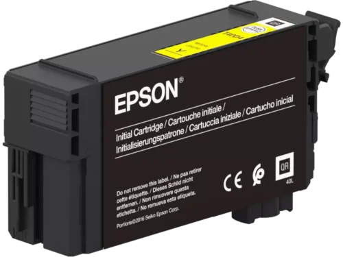 De Epson Singlepack UltraChrome XD2 Yellow T40D440 is een pigmentgele inktcartridge van 50 ml, speciaal ontwikkeld voor heldere en duurzame