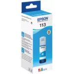De Epson 113 EcoTank Pigment Cyan ink bottle is een originele cyaan inktfles voor diverse Epson EcoTank-printers en zorgt voor