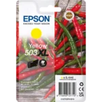 De Epson Singlepack Yellow 503XL Ink biedt een hoge paginaopbrengst van 503 pagina’s en is ideaal voor wie langdurig scherp