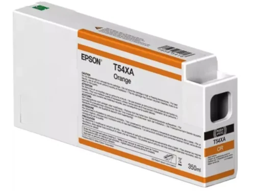 De Epson T54XA00 oranje inktcartridge biedt een ruime inhoud van 350 ml in een enkele verpakking, ideaal voor heldere en