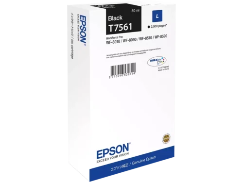 De Epson C13T75614N is een zwarte inktcartridge met lage capaciteit, goed voor tot 2500 pagina’s en geschikt voor diverse Epson