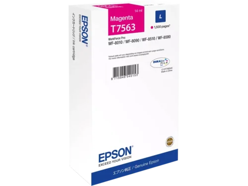 De Epson C13T75634N magenta inkjetcartridge levert betrouwbare, levendige afdrukken en is geschikt voor diverse WorkForce Pro-printers. Met een capaciteit van