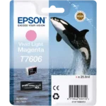 De Epson T7606 Viv Light Magenta is een enkele verpakking met 25,9 ml magenta-inkt, speciaal ontworpen voor de EPSON Ink-Jet