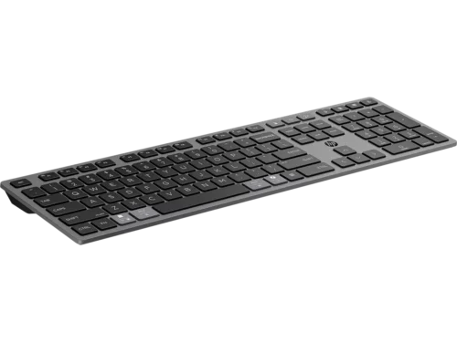 Het HP 725 Multi-Device Rechargeable Wireless Keyboard is een volledig draadloos toetsenbord dat moeiteloos schakelt tussen apparaten via RF-draadloos en