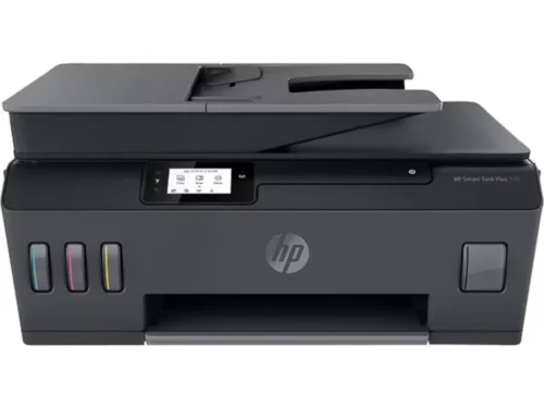 De HP Smart Tank Plus 570 draadloos all-in-one kleur printer combineert printen, kopiëren en scannen in één handig toestel. Met