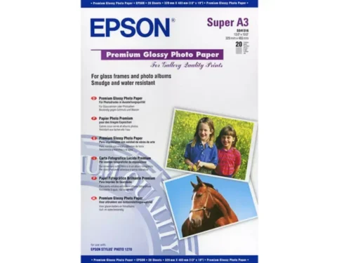 Epson Premium Glossy Photo Paper A3+ is ideaal voor haarscherpe, kleurrijke inkjetprints met een luxe hoogglansafwerking. Met 20 vellen van