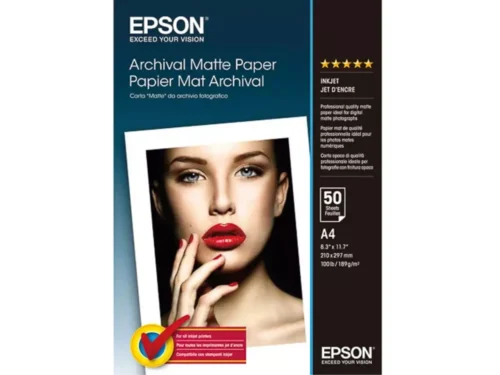 Epson A4 Archival Matte Photo Paper biedt met zijn matte afwerking en stevige 189 g/m² kwaliteit een ideale basis voor