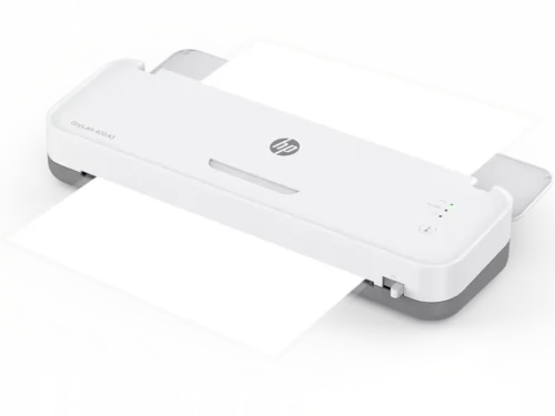 De HP lamineer apparaat OneLam 400 A3 is een handige warme lamineermachine voor documenten tot 33 cm breed, met een