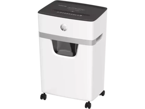De HP OneShred 10MC is een krachtige papiervernietiger met microversnippering en een werkbreedte van 22 cm, ideaal voor het veilig