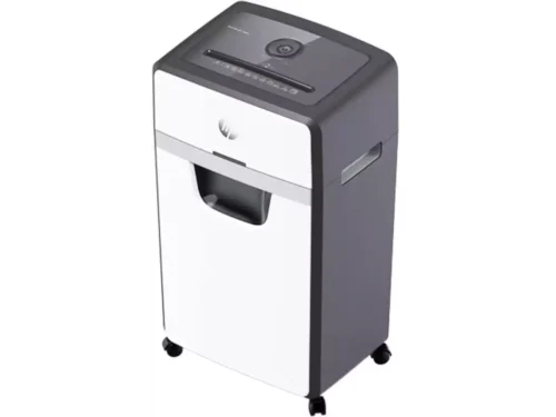 De HP 2808 papiervernietiger zorgt voor veilige microversnippering tot 2 mm, met een werkbreedte van 22 cm en een stevige